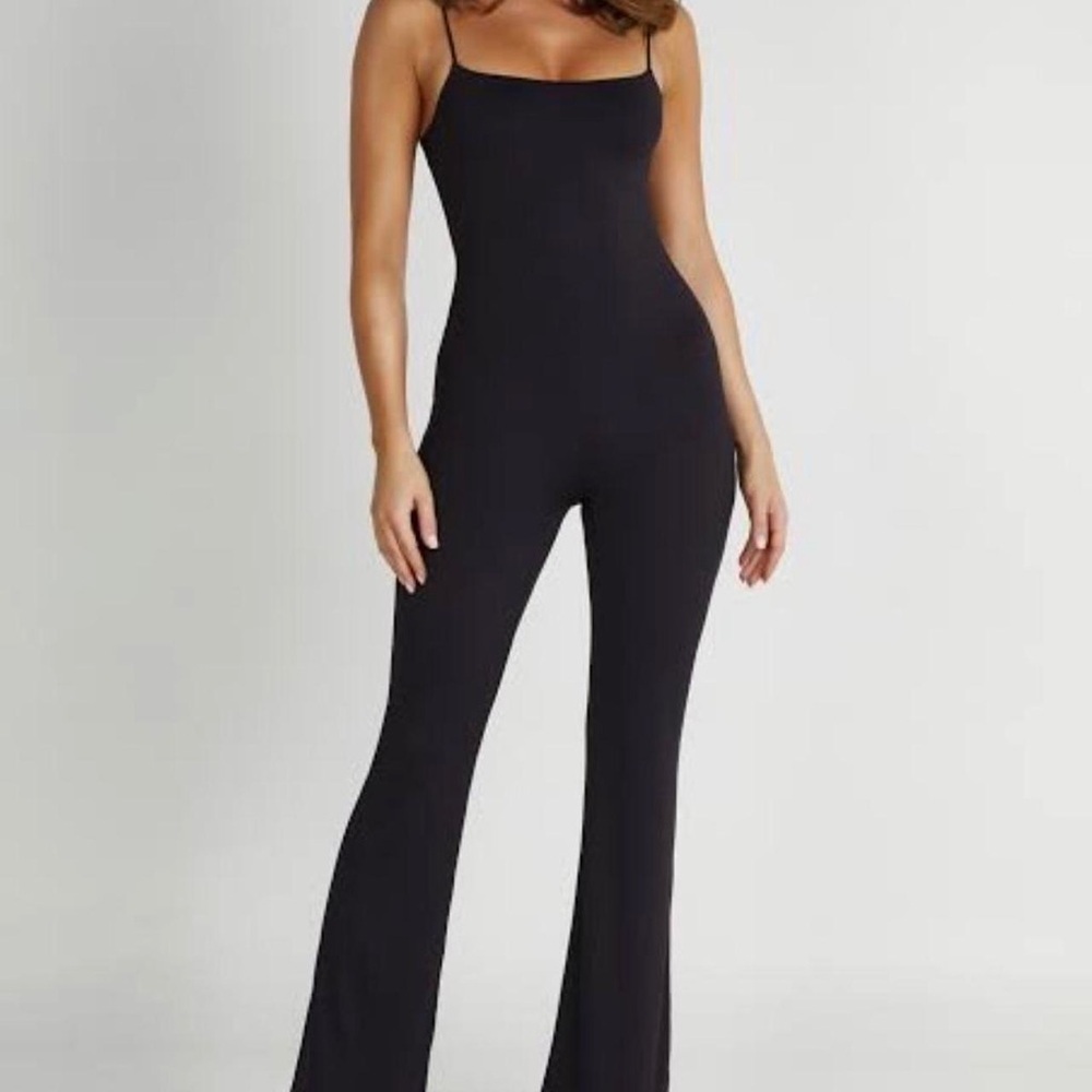 Meshki black jumpsuit small soft fitted stretchy nwt